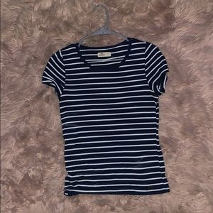 navy and white striped hollister t-shirt